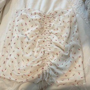 Mini skirt with rouching